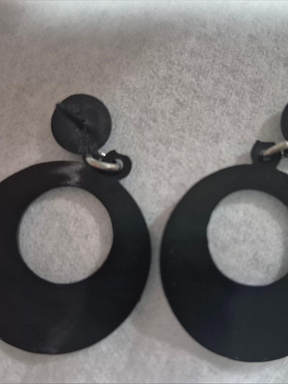 Vintage 1980s Black Acrylic Drop Earrings, Mod Style, Minimalist Retro 80s